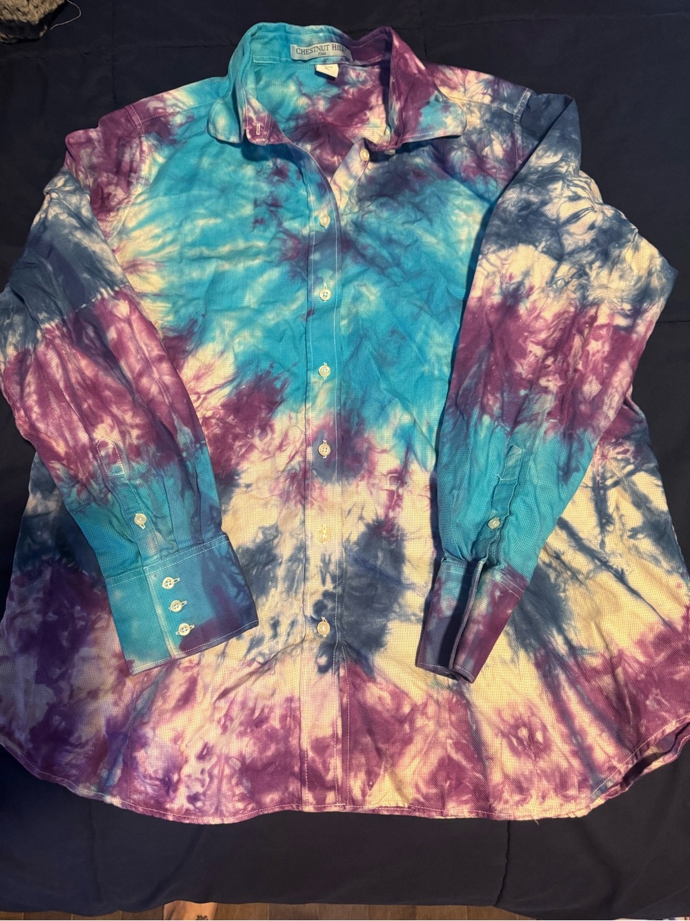 Chestnut Hill Dress shirt redesigned as a One of a Kind Tie dye by Rena! XL